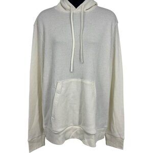 Theory Men Size Small Waffle Cream Hoodie Sweatshirt Long Sleeve Pullover EUC